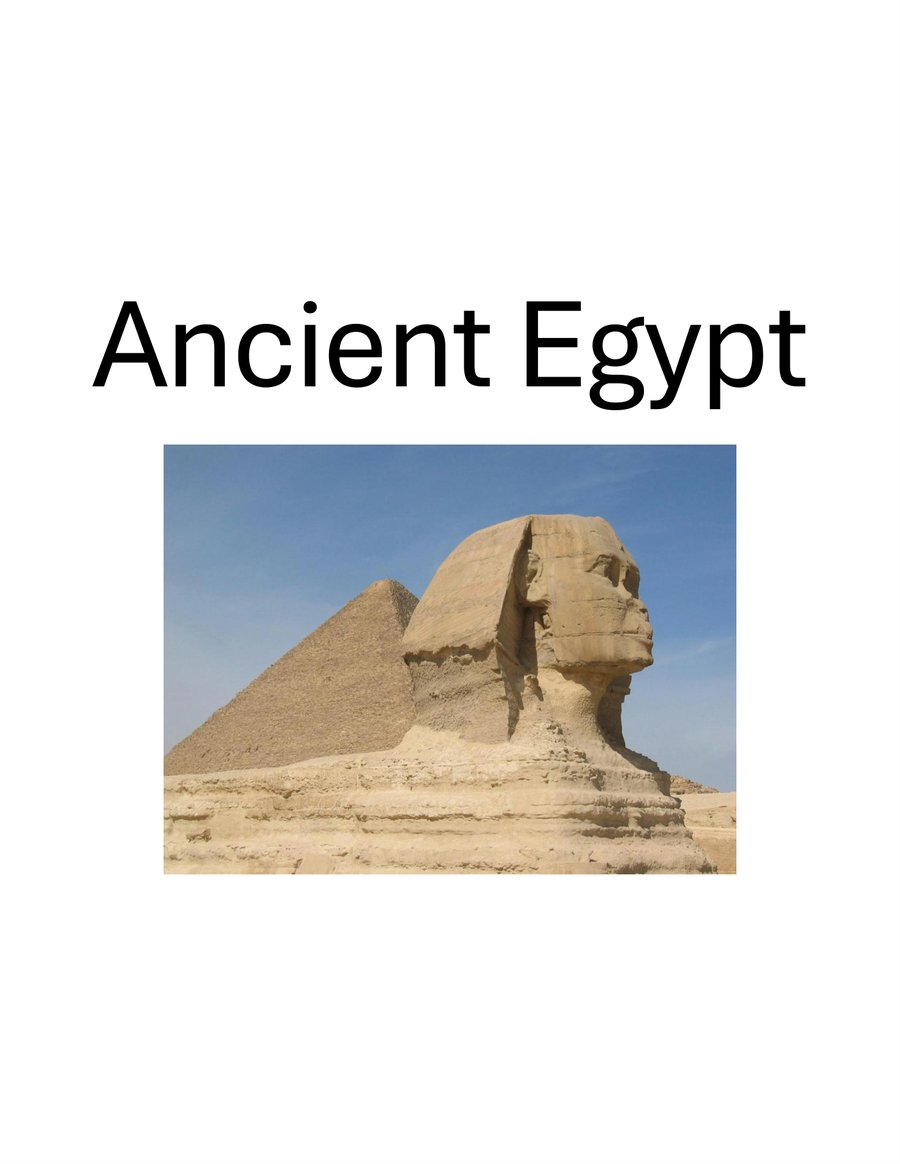 Ancient Egypt workbook cover page