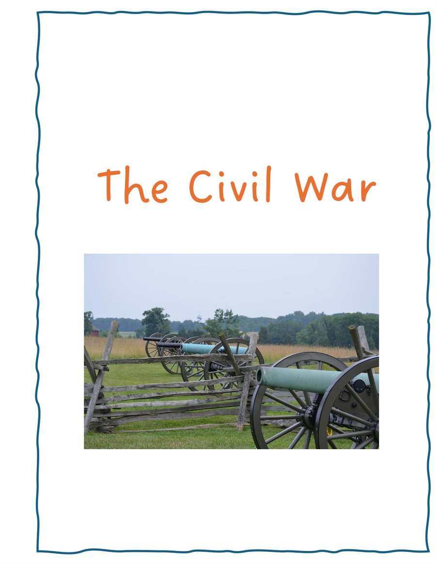 Civil War workbook cover page