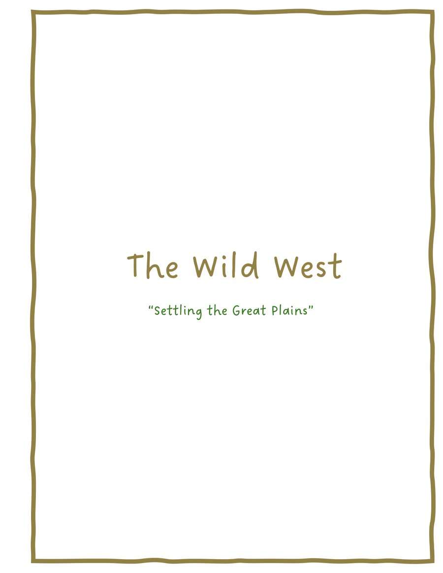Wild West workbook cover page