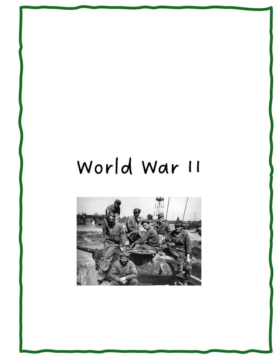 World War II workbook cover page